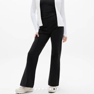 Athleta Black Ski & Snow Pant, Glacier High Rise, Gaiters, Flare, Women's 16
